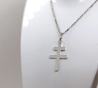 Collier et croix de Lorraine argent 925/000