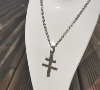 Collier croix de Lorraine acier